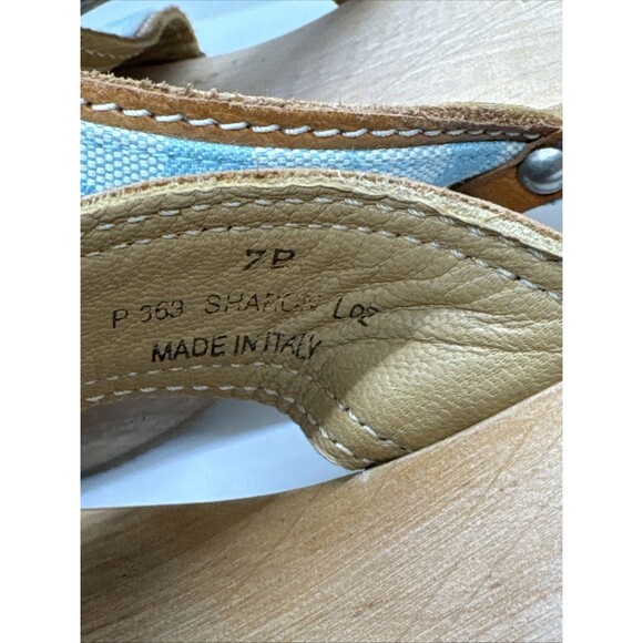 Women's Blue Coach Sharon Sandal  Wooden Heel  Size 7 - Picture 5 of 9